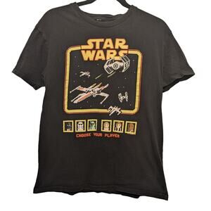Star‎ Wars Large Retro Gaming Black Graphic T-Shirt Choose Your Player
